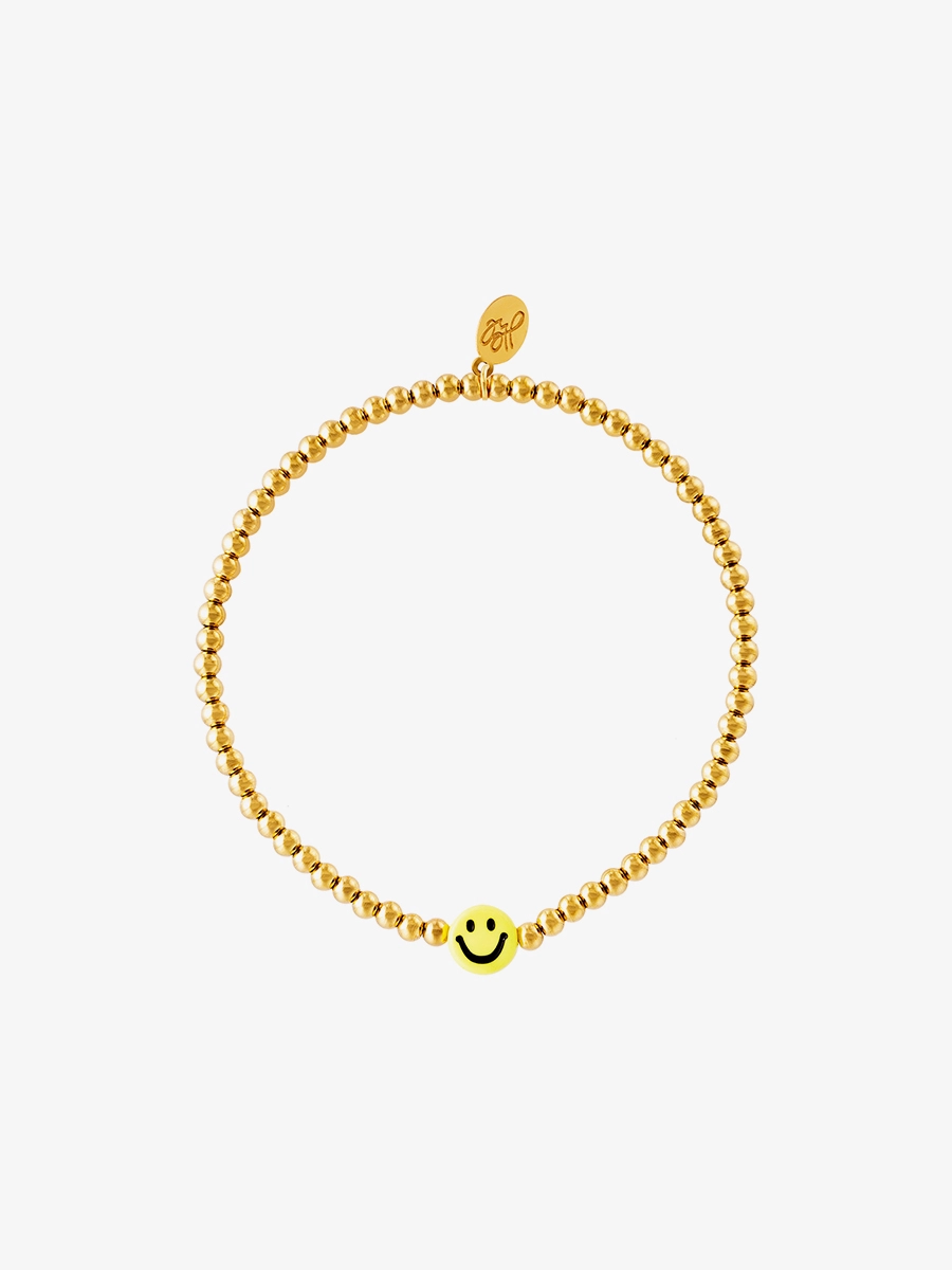 Smiley Armbånd Beads Smil 18k Guldbelagt 16,50cm