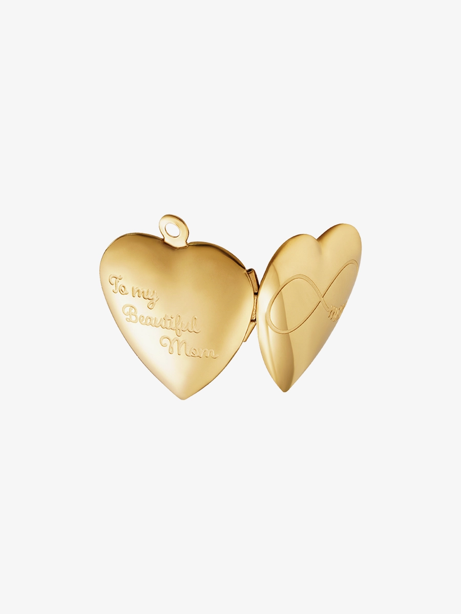 Hjerte Medaljon Infinity Halskæde 18k Guldbelagt